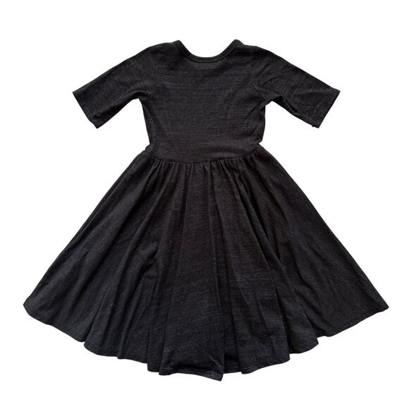 Miliana by Millie + Roo Charcoal Gray Knit Twirl Dress Size 6/7 - Picture 3 of 5